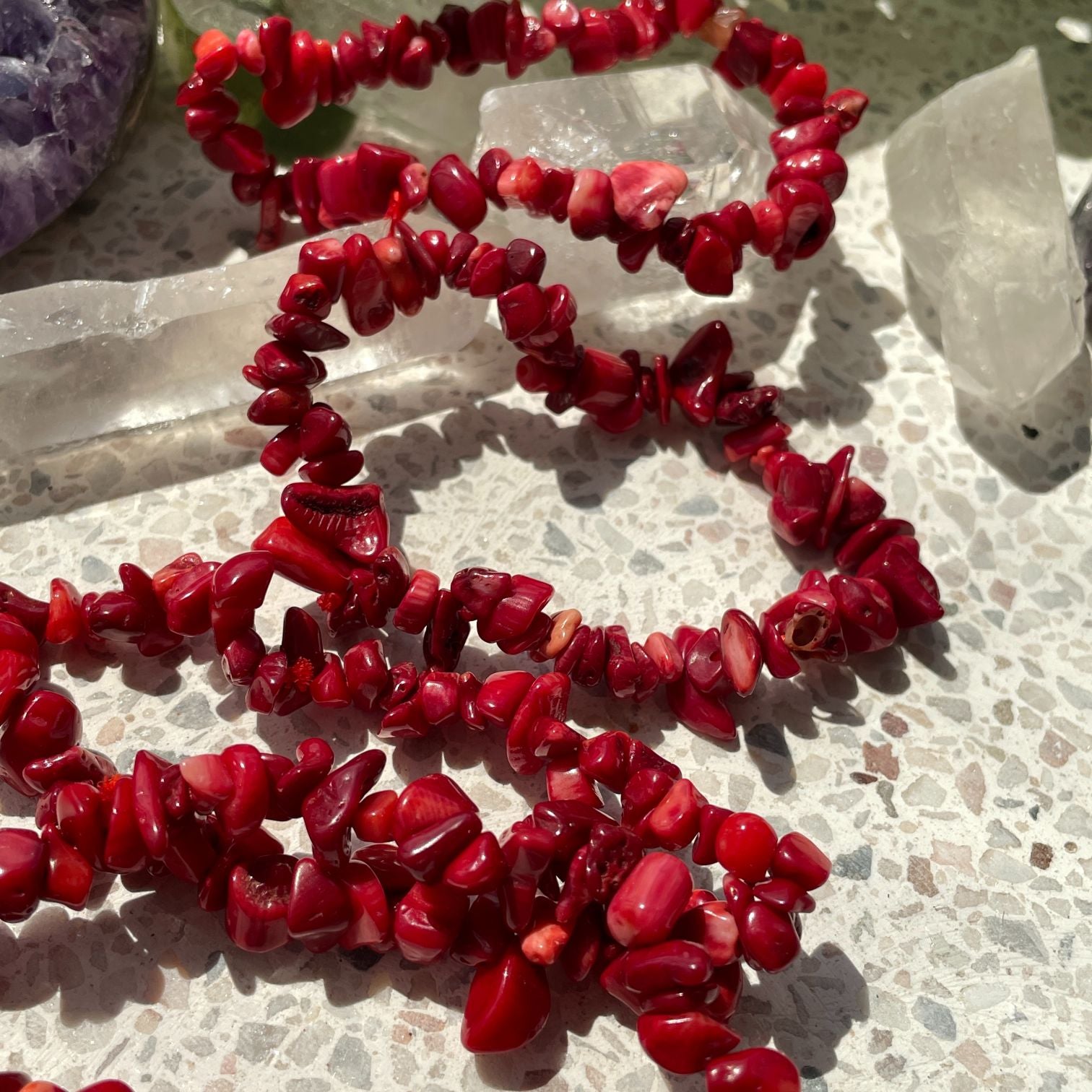 Red Coral Chip Bracelet Red Coral Chip Bracelet